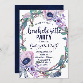 Boho Feather Bachelorette-partiets inbjudan