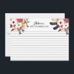 Boho Feather Feather Blommigt Advice-kort Rådkort<br><div class="desc">Boho Feather Feather Blommigt Advice-kort</div>
