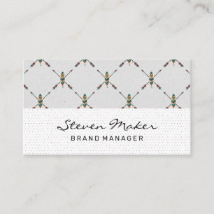 Boho Feather Mönster Dot Mönster Visitkort