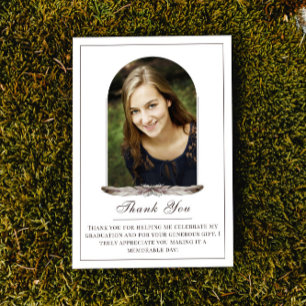 Boho Feather Ram Photo Studenten Tack Kort