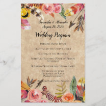 Boho Feathers Arrows Flowers Rustic Bröllop