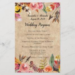 Boho Feathers Arrows Flowers Rustic Bröllop