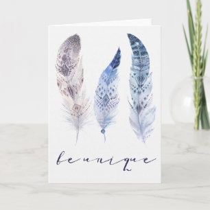 Boho Feathers - BE Unik Vänskap Card Kort