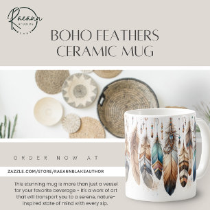 Boho Feathers Ceramic Mugg