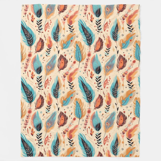 Boho Feathers Fleecefilt (Framsidan)