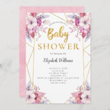 Boho Feathers Flowers Geometric Ram Baby Shower