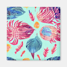 Boho Feathers Mönster Magnet