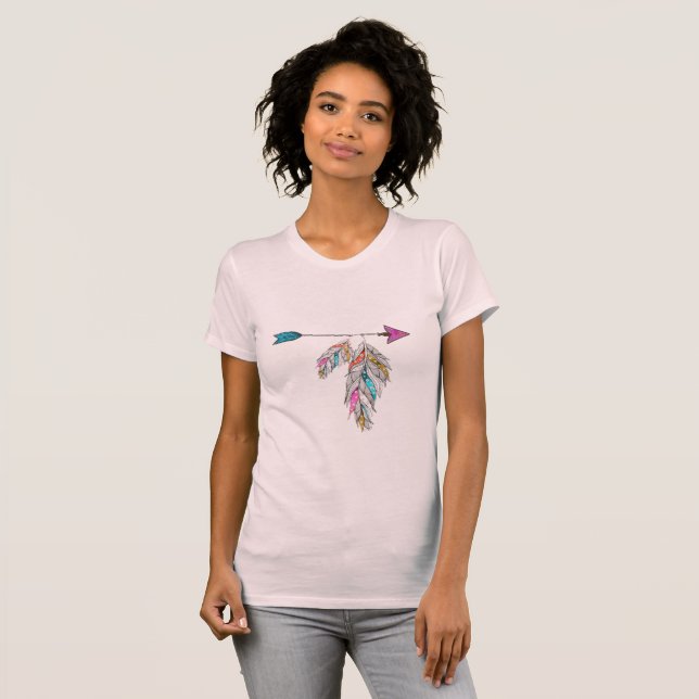 Boho Feathers T-Shirt (Hel framsida)