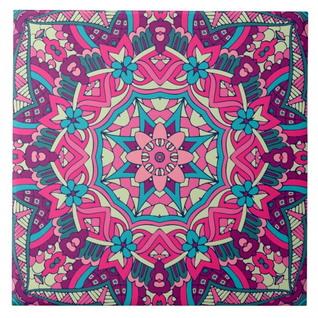 Boho Festive Mandala Kakelplatta (Framsidan)
