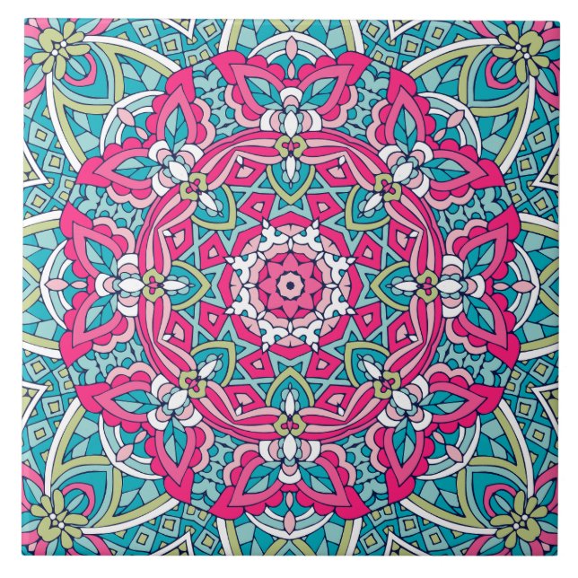 Boho Festive Mandala Kakelplatta (Framsidan)