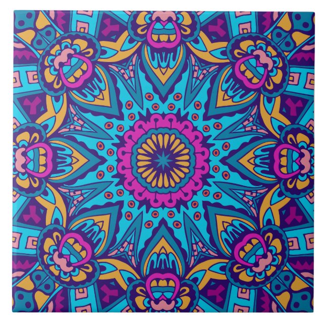 Boho Festive Mandala Kakelplatta (Framsidan)