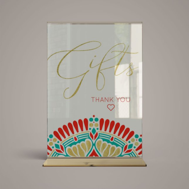 Boho Fiesta Baby Shower Gifts Sign Poster (Skapare uppladdad)