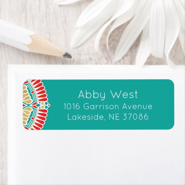 Boho Fiesta Return Address Label Returadress Etikett (Insitu)