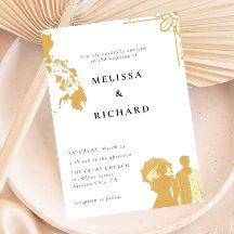 Boho Filippinerna Sol bröllopsinbjudan Filipino