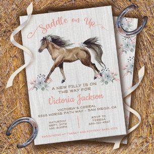 Boho Filly Horse Baby Shower Inbjudningar