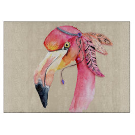 Boho Fiona Flamingo Glasskärbräda