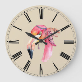 Boho Fiona Flamingo Wall Clock Stor Klocka