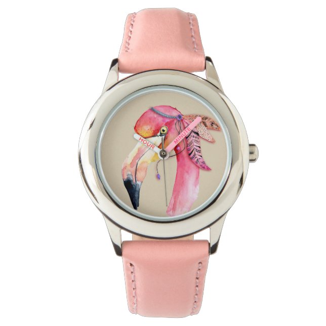 Boho Fiona Flamingo Watch Armbandsur (Framsida)