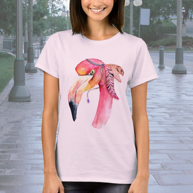 Boho Fiona Watercolor Flamingo Tee (Skapare uppladdad)