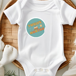 Boho First Birthday Cake Baby Twelve Months Milest Runt Klistermärke