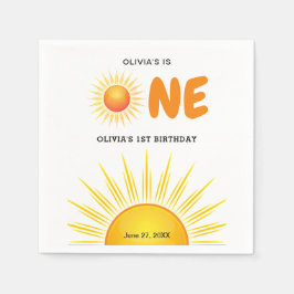 Boho First Resa runt Sol 1:a födelsedag Pappersservett