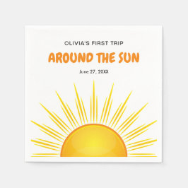 Boho First Resa runt Sol 1:a födelsedag Pappersservett