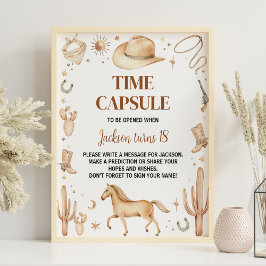 Boho First Rodeo Birthday Time Kapseltecken Poster