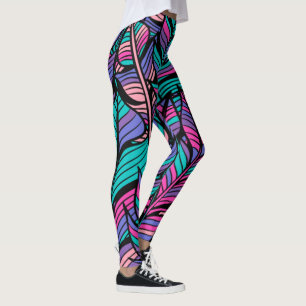 Boho fjäder leggings