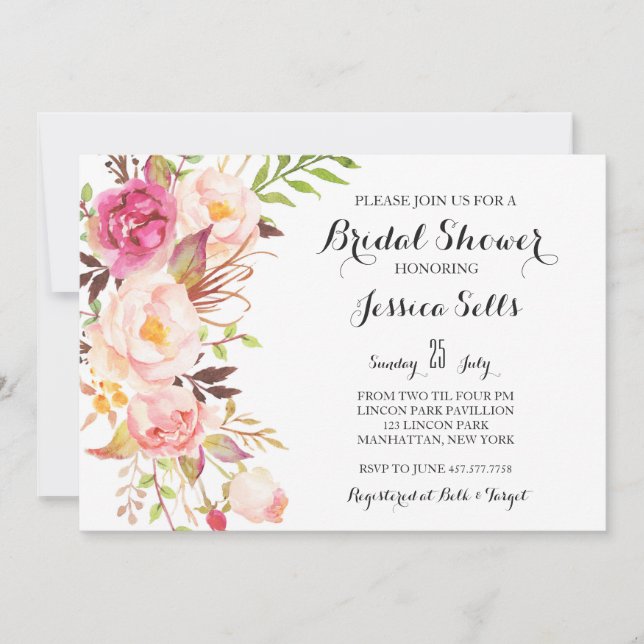 Boho fjädrar Inbjudningskort för möhippan (Framsida)