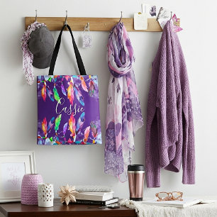 Boho-fjädrar personlig tote tygkasse