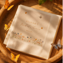 Boho Fjäril Vilda Blommor Bröllopsdusch Pappersservett