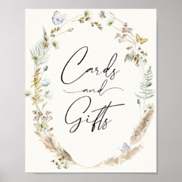 Boho fjärilar Kort och presentaffisch Poster