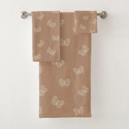 Boho fjärilmönster neutral modern mellanbrun