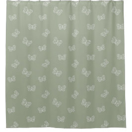 Boho fjärilmönster neutral modern salvia grön