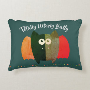 Boho Fladdermus Funny Quote Teal Grönt Orange Prydnadskudde