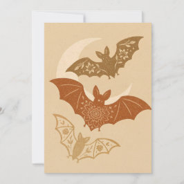 Boho Fladdermus Halloween Inbjudningar