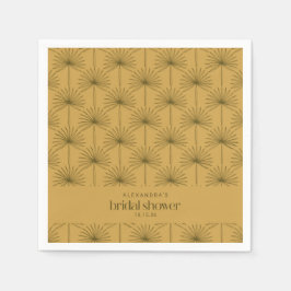 Boho Fläkt Handflatan Löv Botanical Mustard Möhipp Pappersservett