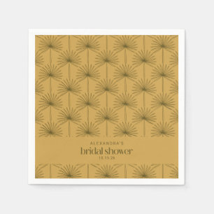Boho Fläkt Handflatan Löv Botanical Mustard Möhipp Pappersservett
