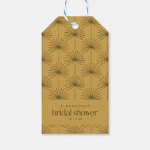 Boho Fläkt Handflatan Löv Botanical Mustard Möhipp Presentetikett