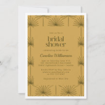 Boho Fläkt Palmblad Botanisk Mustard Bröllopsfest