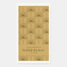 Boho Fläktpalmsblad Botanisk Mustard Bröllopsdusch Pappersservett