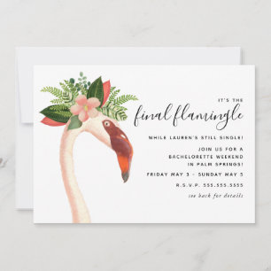 Boho Flamingo Bachelorette Helg Inbjudningar