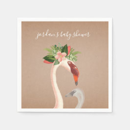 Boho Flamingo Mamma + Chick Baby Shower Napkins Pappersservett