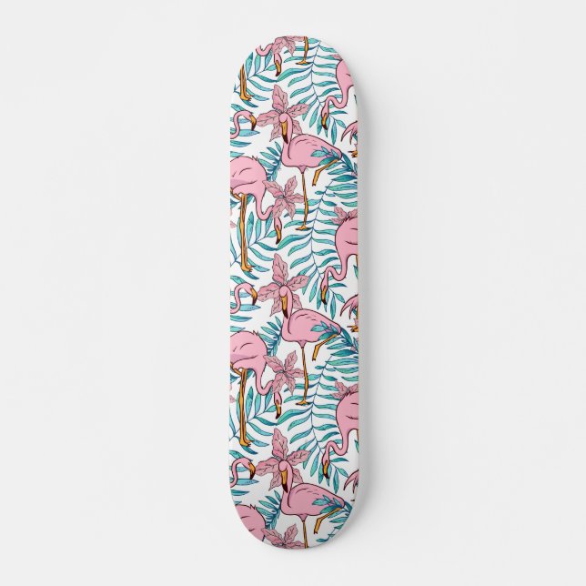 Boho Flamingo Mini Skateboard Bräda 18,5 Cm (Framsida)