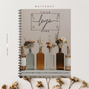 Boho-flaskor Blommor Estetisk anteckningsbok