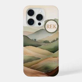 Boho Flat Landscape iPhone Case in Earthy Tone