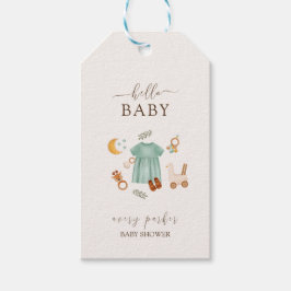 Boho Flicka Clothes Baby Shower Presentetikett