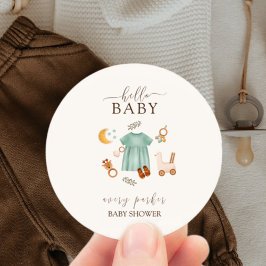 Boho Flicka Clothes Baby Shower Runt Klistermärke
