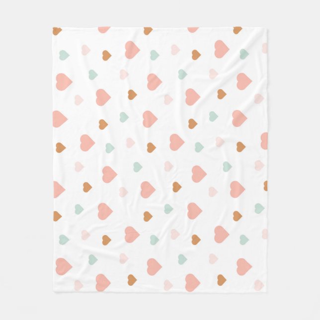Boho flicka pastel kärlek-hjärtan fleecefilt (Framsidan)