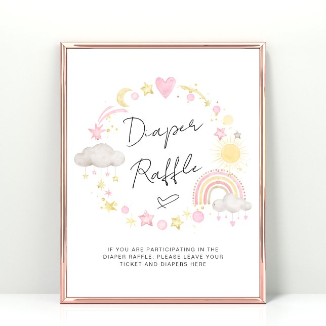 Boho Flicka Shower Diaper Raffle Sign Poster (Skapare uppladdad)